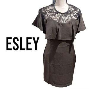 Esley dress Black lace new with tags womens size large